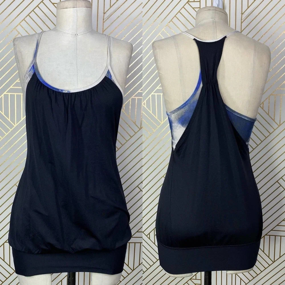 Lululemon No Limits Tank Top Black‎ Tie Dye